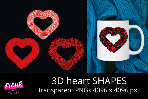 3D Heart Shapes Cliparts Vol.19 for Creative Projects