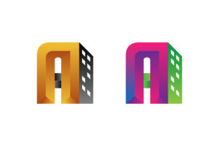 A Letter 3d Logo Building Design Concept