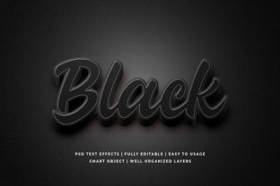 Black Bold 3d Text Effect Mockup