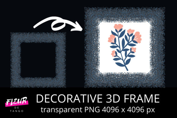 Decorative 3D Square Frame Clipart V.2