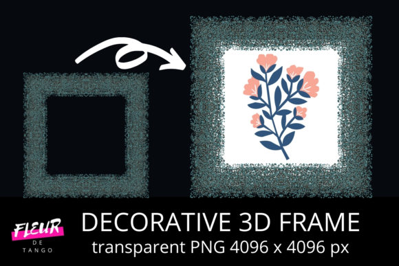 Decorative 3D Square Frame Clipart V.3 for Creative Projects