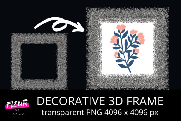 Decorative 3D Square Frame Clipart V.4 for Your Projects