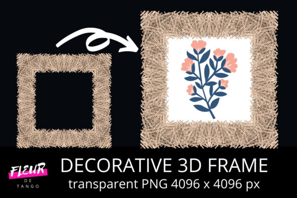 Decorative 3D Square Frame Clipart V.40