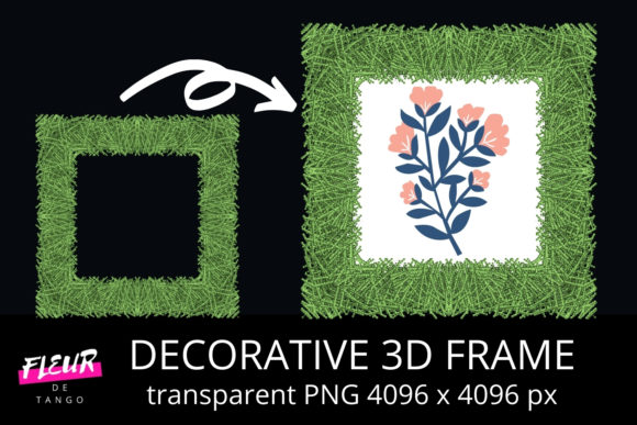 Decorative 3D Square Frame Clipart V.45: Elevating Your Creative Projects with Depth and Style