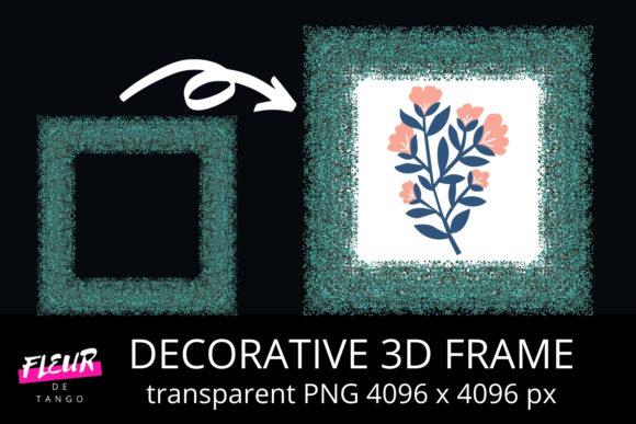 Decorative 3D Square Frame Clipart V.6