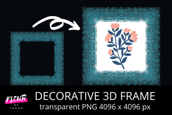 Decorative 3D Square Frame Clipart V.8