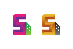 S Letter 3d Logo Building