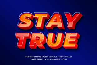 Stay True - Orange Bold 3d Text Effect