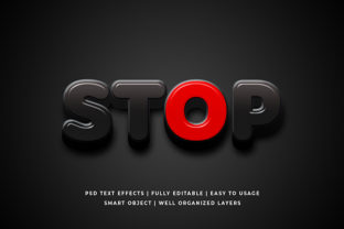 Transform Your Visuals with the Stop Red Black 3D Text Effect Mockup