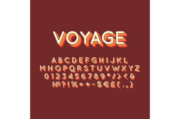 Voyage Vintage 3D Vector Alphabet Set