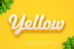 Yellow Bold Detailed 3d Text Effect